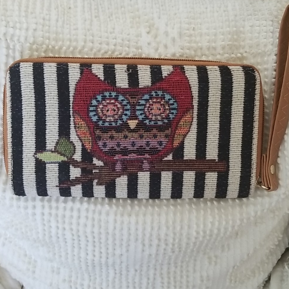 Brand New Stitched Owl Wallet